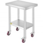 VEVOR Mesa de Preparación de Comida Mesa De Trabajo Mesas De Cocina Profesional Mesa Acero Inoxidable 61 x 45,7 x 86,4 cm Capacidad de Carga 100 kg