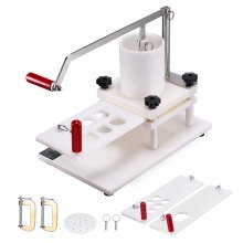 VEVOR Máquina para hacer hamburguesas comerciales, máquina para hacer hamburguesas manual con 3 moldes convertibles (2/4/5 pulgadas), prensa para hamburguesas con tolva de gran capacidad de 1,5 kg, procesador de formación de carne de PE con mango y papel para hamburguesas