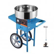 VEVOR Máquina eléctrica para hacer algodón de azúcar con carrito, 1000 W, para uso comercial, con recipiente de acero inoxidable, cuchara para azúcar y cajón, perfecta para el hogar, cumpleaños de niños, fiestas familiares, color azul