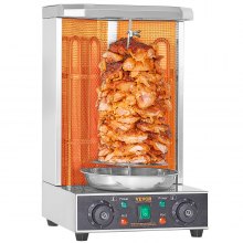 VEVOR Shawarma Grill Machine, 13 libras de capacidad, máquina de cocina de pollo Shawarma con 2 quemadores, asador eléctrico vertical Gyro asador horno Doner Kebab, para el hogar restaurante cocina fiestas