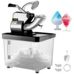 VEVOR Maquina de hielo Pica hielo Máquina de Raspado Hielo 180kg/H Bar Picadora de Hielo Picador Hielo Negro
