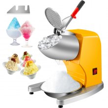 VEVOR Máquina de hielo Picadora de hielo máquina para hacer conos de nieve 210LBS Trituradora de hielo eléctrica 300W Amarillo