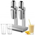 VEVOR Máquina para hacer batidos, máquina para hacer batidos de dos cabezales, mezcladora para batidos de 560 W, máquina para hacer maltas con vasos de 800 ml (acero inoxidable/PC), máquina eléctrica para hacer batidos de leche de 2 velocidades, batidora de bebidas de 36000 RPM, acero inoxidable