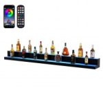 Estante de exhibición de botellas de licor con luz LED VEVOR, control por RF y aplicación, 72", 2 pasos