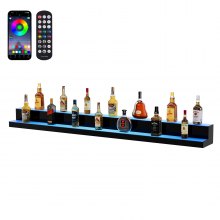 Estante de exhibición de botellas de licor con luz LED VEVOR, control por RF y aplicación, 72", 2 pasos