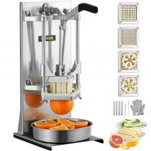 VEVOR Cortador de fruta Cortador de cebolla Cortador de Verdura Cortador de patatas fritas comercial con 4 cuchillas, cortador de cuña