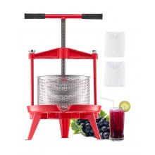 Prensa manual para vino de frutas Prensa para hacer vino 2,38 gal/9 l Acero inoxidable
