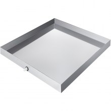Bandeja para lavadora VEVOR de 32 x 30 x 2,5 pulgadas, 18 GA de espesor, acero galvanizado, resistente, compacta, bandeja de goteo para lavadora con orificio de drenaje y adaptador de manguera