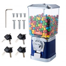 Máquina expendedora de chicles VEVOR de 17" de alto, con forma de hucha, dispensador de caramelos vintage, color azul